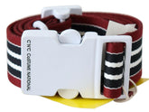 Costume National Black Red Stripe White Logo Buckle Waist Belt -   -  Costume National.
